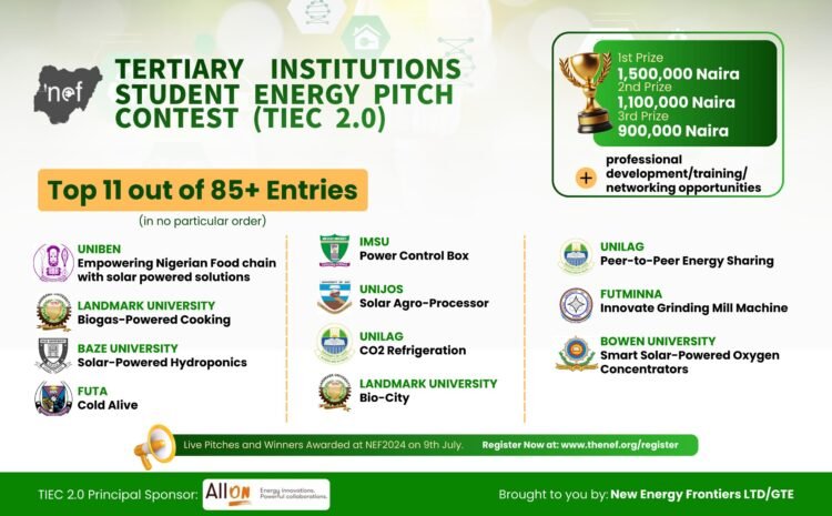  Million Up for Grabs as NEF Shortlists 11 Students Innovations from tertiary Institutions for Energy Pitch Challenges